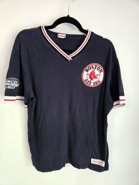 Boston Red Sox Retro-Style Warm Up Jersey Short Sleeves Mitchell & Ness Unisex M